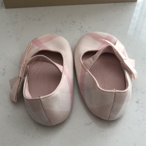 Bow Detail Check Cotton and Leather Ballerinas - Picture 3 of 6